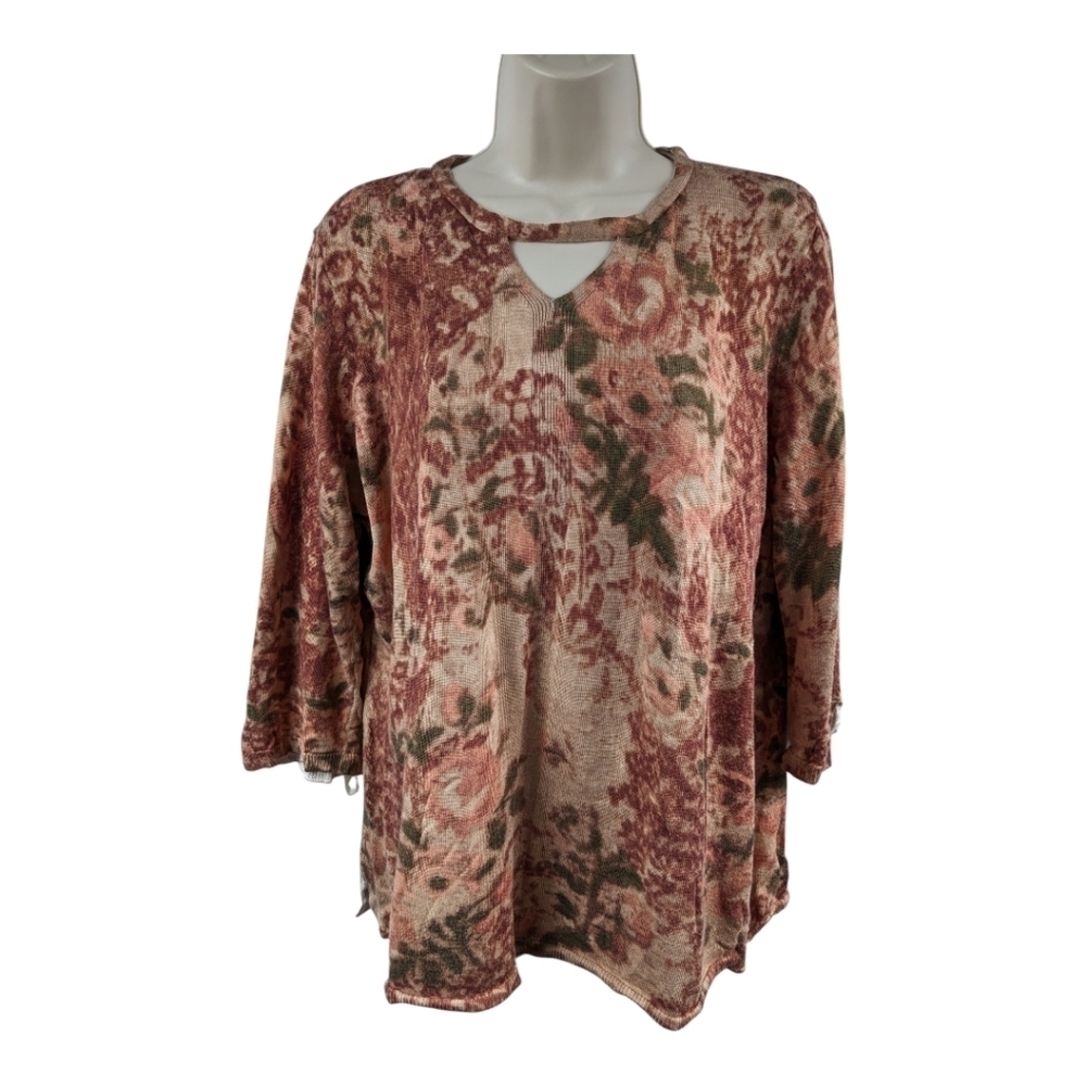 Chico's Keyhole Knit Top Sz 3/L